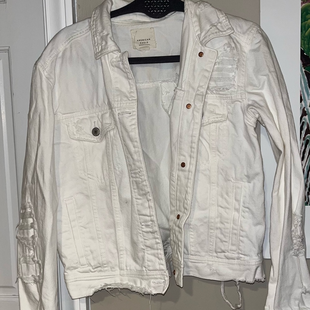 American eagle White jean jacket